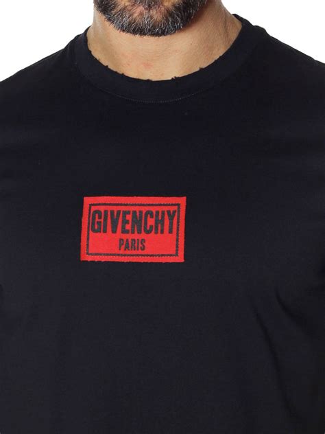 black givenchy t shirt with red letters|Givenchy t shirt size chart.